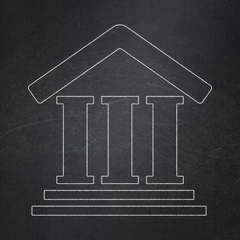 Law concept: Courthouse icon on Black chalkboard background