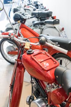 NEGRAR, ITALY - APRIL 6: Motoclub Valpolicella during the "Palio del Recioto" organizes an exhibition of vintage motorcycles in Negrar on Monday, April 6, 2015. Enthusiasts from all over Italy.