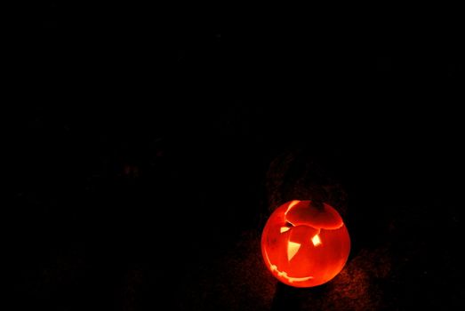 Lantern created with halloween pumpkin 