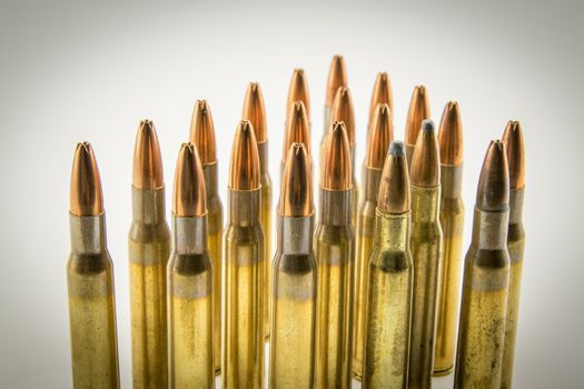 rows of golden bullets for assault rifle