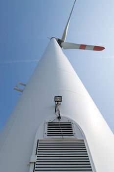 single wind turbine produces green clean energy