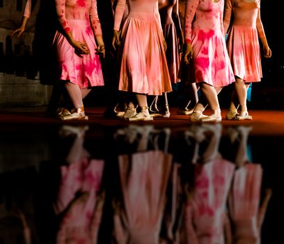 classical dance moves during an evening performance