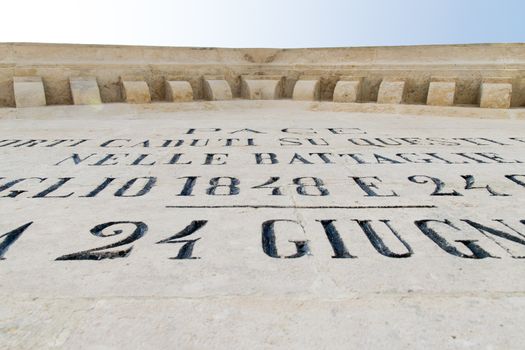 phrases engraved on commemorative monument