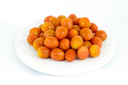 Cherry tomatoes in white plate