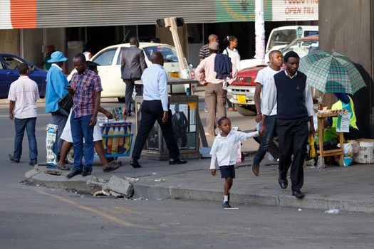 ZIMBABWE, BULAWAYO, OCTOBER 27: Peoples on street in the second largest city in Zimbabwe, October 27, 2014, Zimbabwe