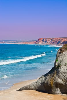 Rocky Coast of Atlantic Ocean in Portugal