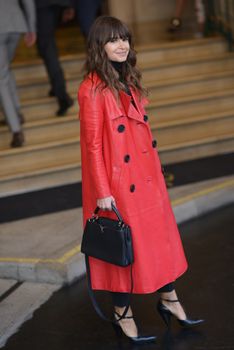 FRANCE, Paris : Famous Russian novelist Miroslava Duma enters InterContinental hotel in Paris on October 1st, 2015 for Paris Fashion week. 