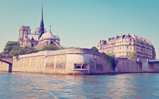 View of the Cathedral of Notre Dame, Instagram Effect