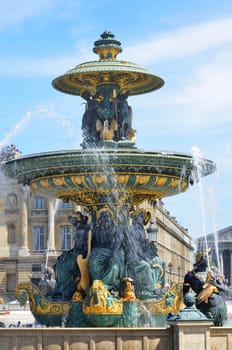 Ornate fountain at Place de la concorde