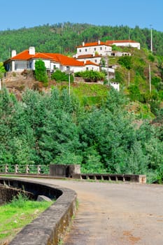 Small Town Surrounded by Forests and Mountains in Portugal