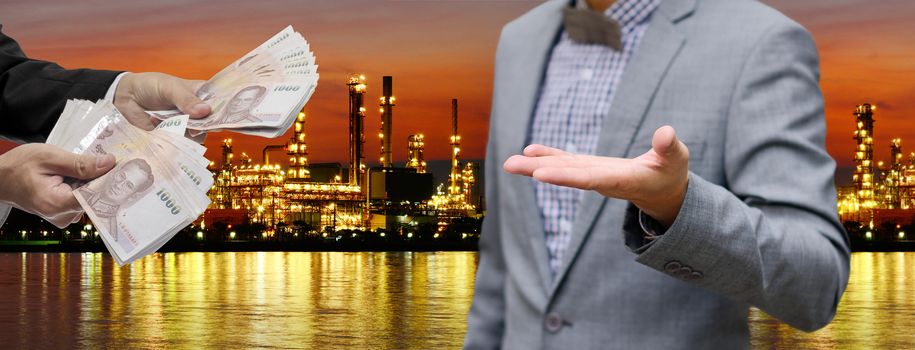 Make money from oil refinery business concept