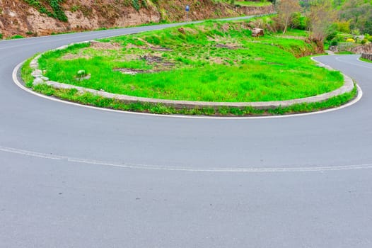 Winding Paved Road in the Tuscany, Italy