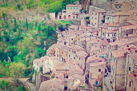 Bird's Eye View of the City of Sorano, Instagram Effect