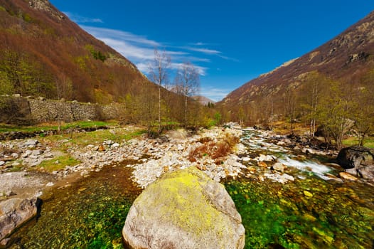 Mountain Stream in the Italian Alps, Piedmont