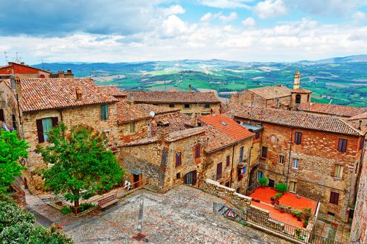 View of the Medieval City in Tuscany, Italy