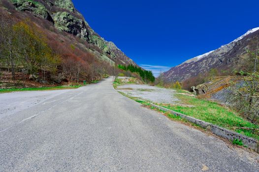 Winding Paved Road in the Italian Alps