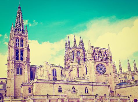 Gothic Cathedral in Burgos, Spain, Instagram Effect