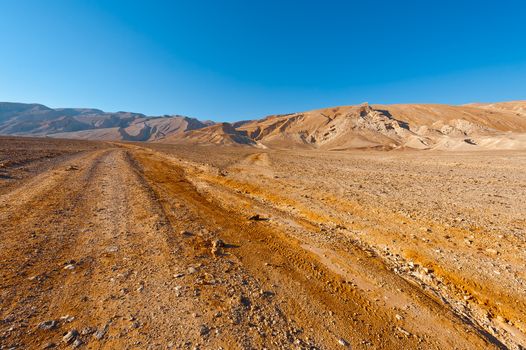 Dirt Road of the Negev Desert in Israel