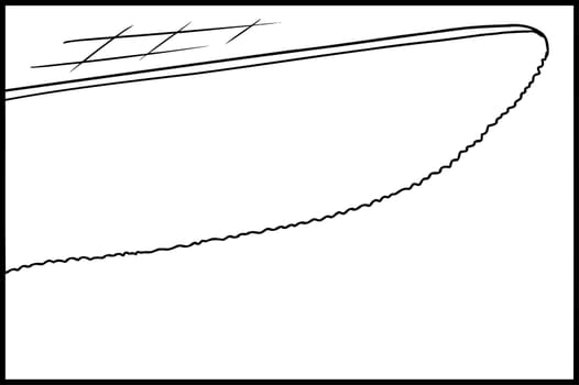 Outline illustration of tip of knife cutting