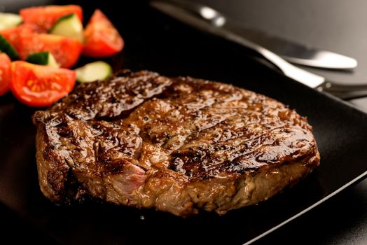 Grilled steak and vegetables