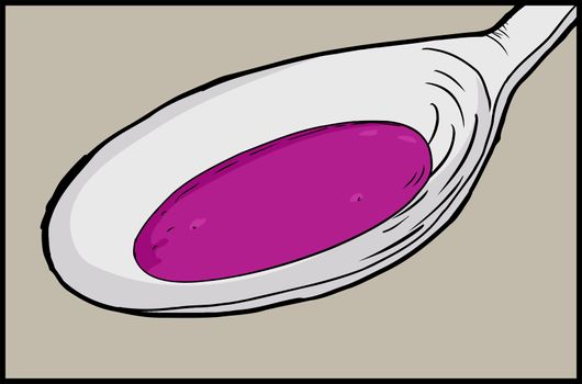 Cartoon of single spoon with medicine inside