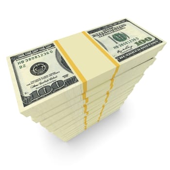 Big money stacks from dollars. Finance conceptual 