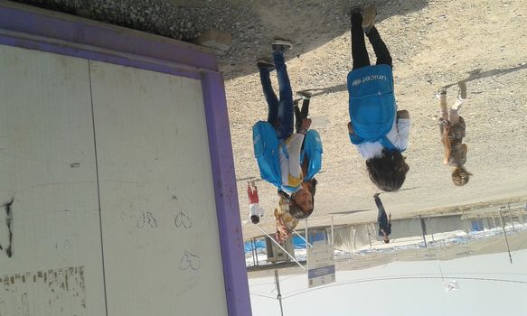 IRAQ, Kurdistan: Children prepare to go to school in the Kawergosk refugee camp in Kurdistan on October 1, 2015. Syrian refugee students attend school on the second day of new year study.Thousands of refugees have been forced to flee Syria as a result of the civil war which has been raging for more than four years.