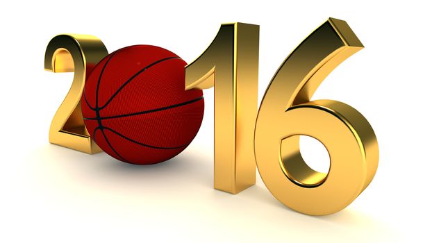 Basketball 2016 year on a White Background