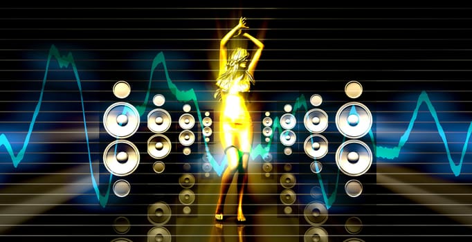 Disco Electronic Music Techno Party Background Art