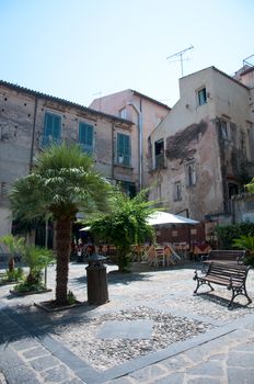 square called "unification of Italy" in Tropea, Calabria, italy