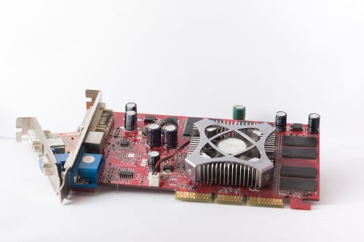 Two computer graphic cards on white background
