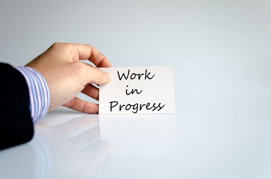 Work in progress text concept isolated over white background