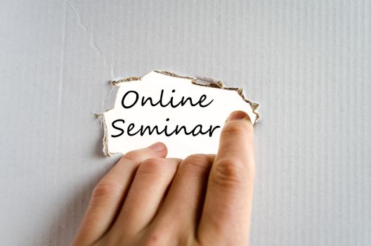 Online seminar text concept isolated over white background