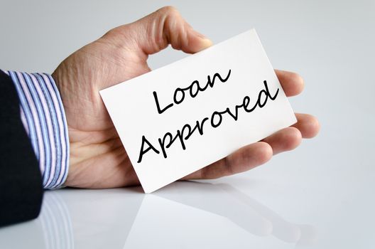 Loan approved text concept isolated over white background