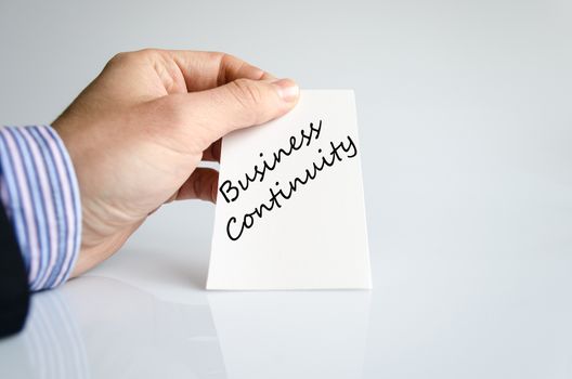Business continuity text concept isolated over white background