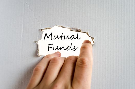Mutual funds text concept isolated over white background