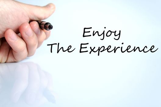 Enjoy the experience text concept isolated over white background