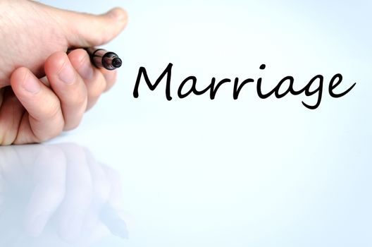 Marriage text concept isolated over white background