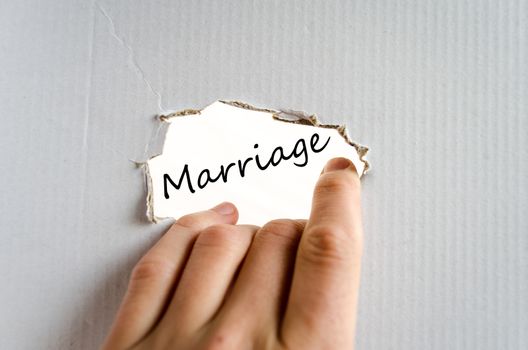 Marriage text concept isolated over white background