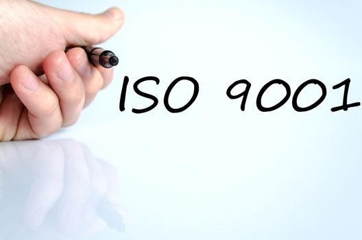 Iso 9001 text concept isolated over white background
