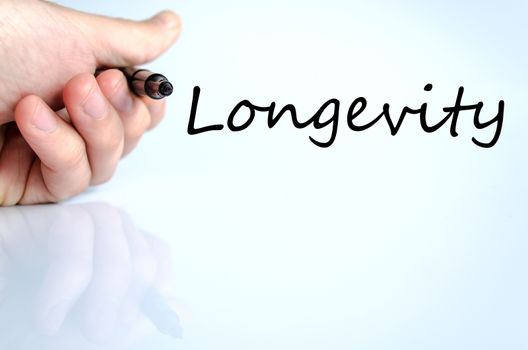 Longevity text concept isolated over white background