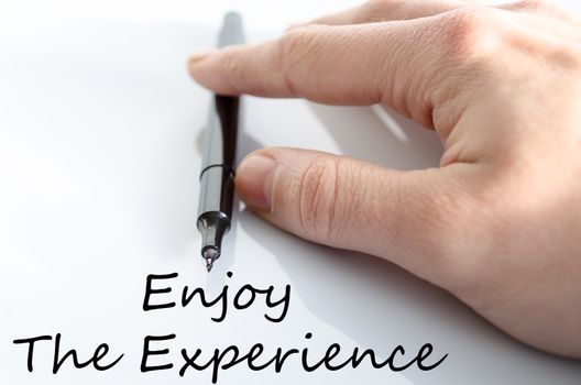 Enjoy the experience text concept isolated over white background