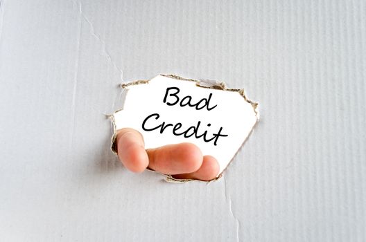 Bad credit text concept isolated over white background