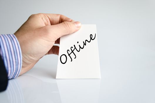 Offline text concept isolated over white background