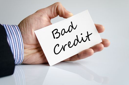 Bad credit text concept isolated over white background