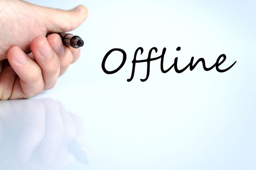 Offline text concept isolated over white background