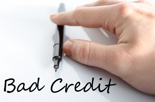 Bad credit text concept isolated over white background