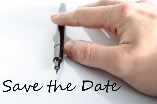Save the date text concept isolated over white background