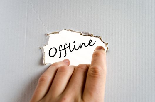 Offline text concept isolated over white background