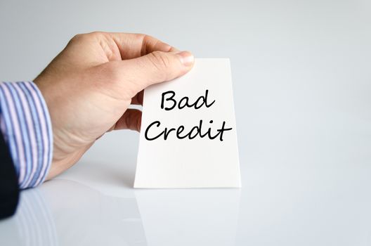 Bad credit text concept isolated over white background